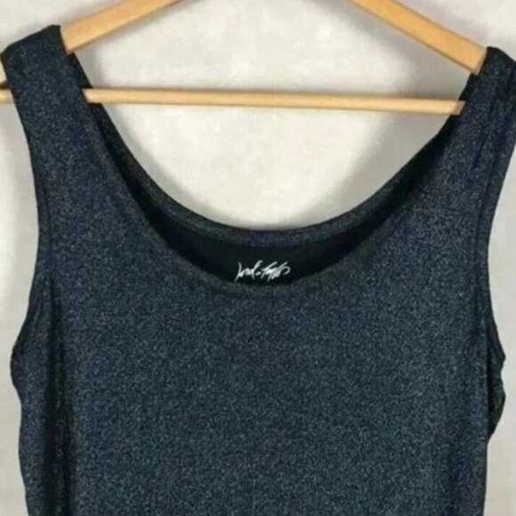 LORD & TAYLOR Black Shiny Tank Top Size Medium - Picture 2 of 5